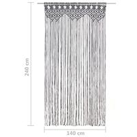 Gordijn macram 140x240 cm katoen antraciet - thumbnail