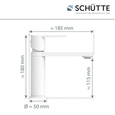 Schutte MANHATTAN Wastafelkraan | Mat Wit - 33018