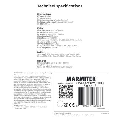Marmitek CONNECT 621 UHD 2.0 TV accessoire Zwart - thumbnail