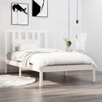 Bedframe massief grenenhout wit 90x200 cm - thumbnail