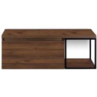 Frozen Badmeubelset 120 cm - Greeplijst in Kleur - Zwart Frame - Wastafelbovenblad Walnoot - thumbnail