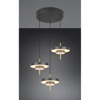Trio 3-lichts hanglampKeaton rond zwart met goud - 340230380 - thumbnail