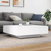 Salontafel 100x100x31 cm bewerkt hout wit - thumbnail