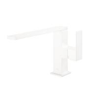 Wastafelmengkraan Tres Cuadro Exclusive 1-Hendel Uitloop Recht 14 cm Vierkant Mat Wit - thumbnail