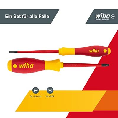 Wiha 36333 Schroevendraaierset VDE 2-delig Plat, Kruiskop Pozidriv Wiha 36333 Schroevendraaierset VDE 2-delig Plat, Kruiskop Pozidriv