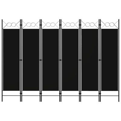 Kamerscherm met 6 panelen 240x180 cm zwart