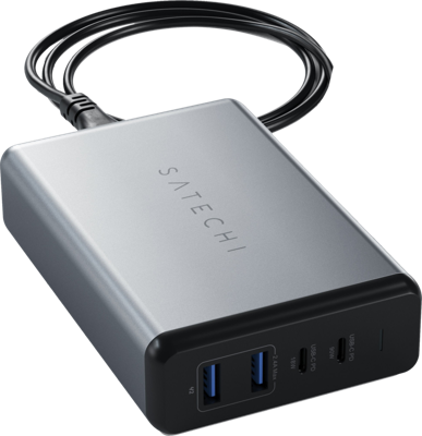 SATECHI 108W USB-C PD Desktop Oplader - 2 USB-C PD & 2 USB-A Poorten - Voor M2/ M1 Macbook Pro/Air, M2/ M1 iPad Pro/Air, iPhone 14 Pro Max/14 Pro/14 Plus (Vs), iPhone 15 Pro Max/15 Pro/15/15 Plus