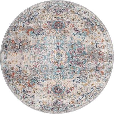 Karpet24 Vloerkleed Salsa, modern design, weerbestendig en uv-bestendig, voor balkon, terras en serre, ook geschikt voor binnen Multicolor-Ø 120 cm rond