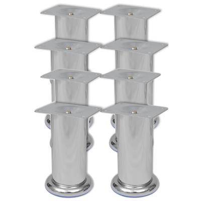 VidaXL Bankpoten rond 8 st 120 mm chroomkleurig