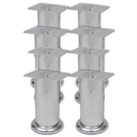 VidaXL Bankpoten rond 8 st 120 mm chroomkleurig - thumbnail