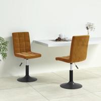 Eetkamerstoelen draaibaar 2 st fluweel bruin - thumbnail
