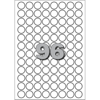 Etiket Avery A5 papier rond 15mm wit 1536 stuks 96 per vel - thumbnail