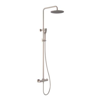 Regendoucheset MAY Opbouw met Thermostaat, Incl. 3-Standen Handdouche & Hoofddouche 25 cm Geborsteld Nickel PVD Regendoucheset MAY Opbouw met Thermostaat, Incl. 3-Standen Handdouche & Hoofddouche 25 cm Geborsteld Nickel PVD