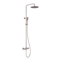 Regendoucheset MAY Opbouw met Thermostaat, Incl. 3-Standen Handdouche & Hoofddouche 25 cm Geborsteld Nickel PVD - thumbnail