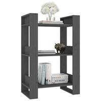 Boekenkast/kamerscherm 60x35x91 cm massief grenenhout grijs - thumbnail