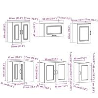 11-delige Keukenkastenset Kalmar bewerkt hout gerookt eiken - thumbnail