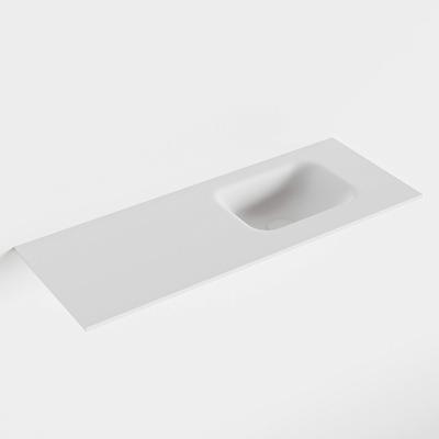 MONDIAZ LEX Talc solid surface inleg wastafel voor toiletmeubel 80cm. Positie wasbak rechts