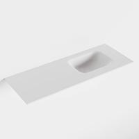 MONDIAZ LEX Talc solid surface inleg wastafel voor toiletmeubel 80cm. Positie wasbak rechts - thumbnail