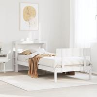 Bedframe zonder matras massief grenenhout wit 75x190 cm - thumbnail