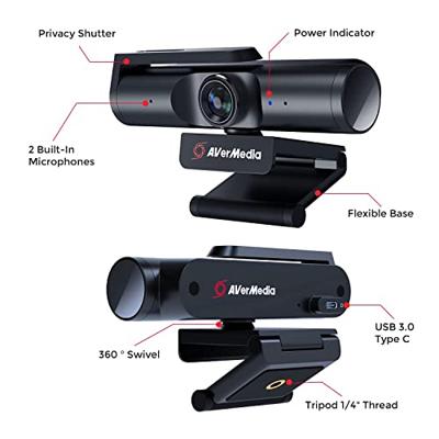 AverMedia Live Streamer CAM 513-4K ultragroothoekwebcam met kunstmatige intelligentie - Ideale streaming en videoconferenties. AverMedia Live Streamer CAM 513-4K ultragroothoekwebcam met kunstmatige intelligentie - Ideale streaming en videoconferenties.