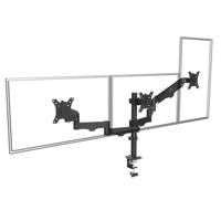 Steun voor 3 Maclean monitoren, gasveer, 17"-27", 2-8kg, zwart, MC-137 - thumbnail