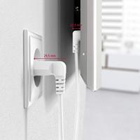 Hama Euro-netsnoer Aan Beide Kanten In Hoek 5 M Wit - thumbnail