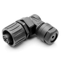 Amphenol C01620K00310012 Ecomate Male Kabeldeel Haaks 3+PE Schroef | Silver Plated | Strain Relief Clamping Ring | Zwart - thumbnail