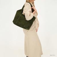 Hide & stitches brazos schoudertas suède-Olive - thumbnail