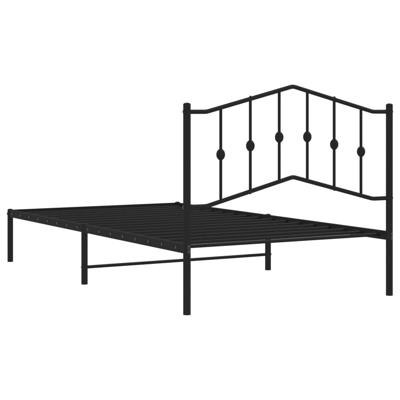 Bedframe met hoofdbord metaal zwart 107x203 cm Bedframe met hoofdbord metaal zwart 107x203 cm
