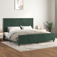 Bedframe zonder matras 200x200 cm fluweel donkergroen - thumbnail
