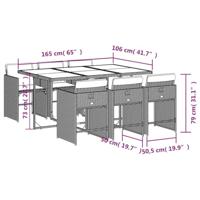 7-delige Tuinset met kussens poly rattan beige - thumbnail