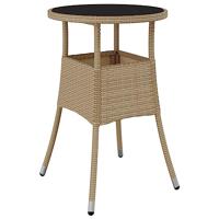 3-delige Tuinset met kussens poly rattan en glas beige - thumbnail