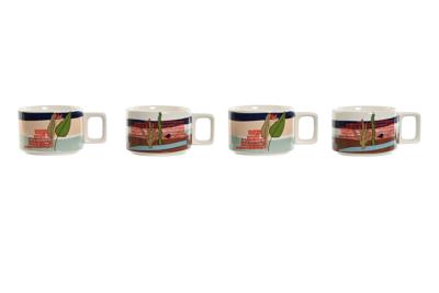Set van koffiekopjes Home ESPRIT Blauw Groen Roze Lila Metaal Bamboe Dolomite 260 ml Set van koffiekopjes Home ESPRIT Blauw Groen Roze Lila Metaal Bamboe Dolomite 260 ml