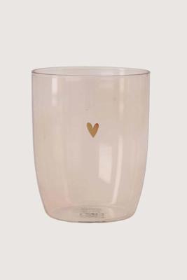 Zusss Drinkglas Hartje Roze