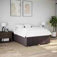 Bedframe zonder matras stof donkerbruin 160x200 cm - thumbnail