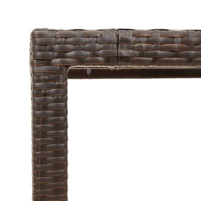Tuintafel met glazen blad 190x90x75 cm poly rattan bruin - thumbnail