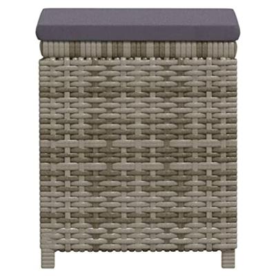 6-delige Loungeset met kussens poly rattan grijs