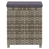 6-delige Loungeset met kussens poly rattan grijs - thumbnail