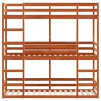 Stapelbed 3-persoons massief grenenhout wasbruin 90x190 cm - thumbnail