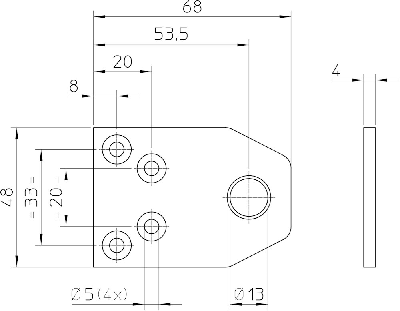 Nemef P 2565/12 Sluitplaat p2565/12 | staal verzinkt 68 x 48mm rechthoekig | per 10 stuks verpakt | DR 1+2+3+4 - 9256590030