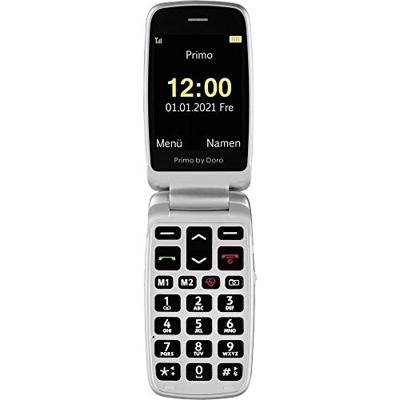 Primo 418 by Doro grafiet GSM grote toetsen mobiele telefoon met groot kleurendisplay, valsensor, zaklamp, FM-radio, kalender, incl. tafellaadstation grafiet