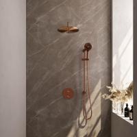 Brauer Copper Edition Thermostatische Regendoucheset Inbouw - Hoofddouche 30 cm - Gebogen Wandarm - 3 Weg - Handdouche Rond 3 Standen - Doucheslang - Geintegreerde Glijstang - thumbnail