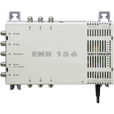 Kathrein EXR 156 Satelliet multiswitch Ingangen (satelliet): 5 (4 satelliet / 1 terrestrisch) Aantal gebruikers: 6 Kathrein EXR 156 Satelliet multiswitch Ingangen (satelliet): 5 (4 satelliet / 1 terrestrisch) Aantal gebruikers: 6