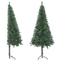 VidaXL Kunstkerstboom hoek 210 cm pvc groen - thumbnail