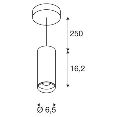 SLV HanglampNuminos S zwart 4000K - 24gr - 1004162