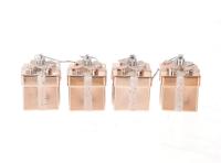 Kersthanger cadeautje set a 4 stuks roze - thumbnail