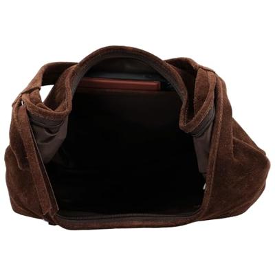 Hide & stitches brazos suède schoudertas-Dark Brown