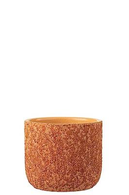 J-Line bloempot Ruw - keramiek - terracotta - medium - Ø 18.5 cm