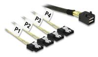 Delock HDD Aansluitkabel [1x Mini-SAS-bus (SFF-8643) - 4x SATA-stekker 7-polig] 0.50 m Zwart - thumbnail