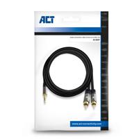 ACT 3,5mm jack naar 2x Tulp kabel M/M 5m - thumbnail